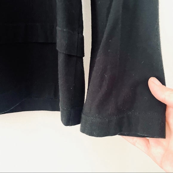 Ann Taylor Tiered Ruffle Eyelash Lace Black Long Sleeved Top - Picture 4 of 7